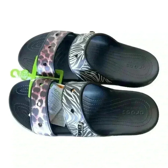 Crocs Classic Animal Remix Two-Strap Slide Sandals Men's Size 14 Shoes NEW - Picture 7 of 16